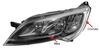FARO SX 2H7 C/DRL LED C/MOT EL+CENTR FIAT DUCATO 14> CROM-NERA